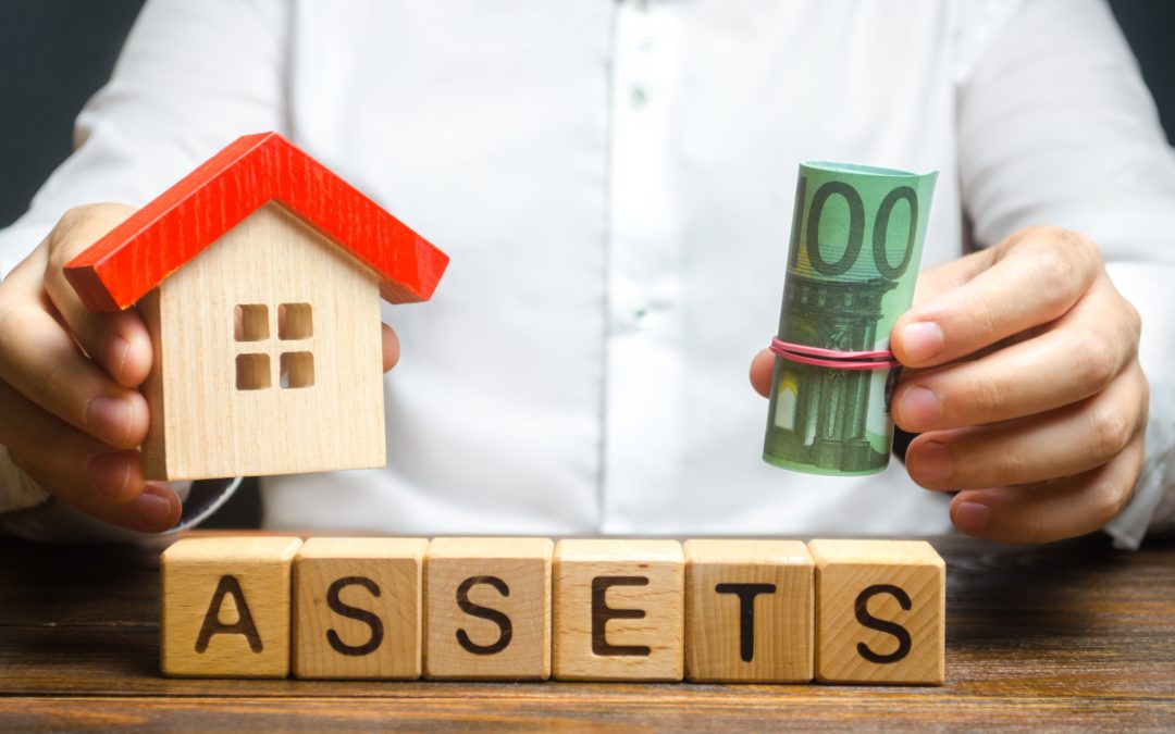 financial advisor explaining net worth calculations on a tablet, with assets and liabilities visually displayed